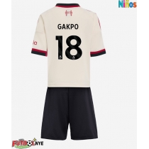 Camiseta Liverpool Cody Gakpo #18 Visitante Equipación para niños 2025-26 manga corta (+ pantalones cortos)